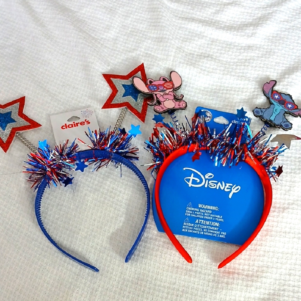 Disney Stitch Kids PatrioticHeadband - Red and Blue Lot
